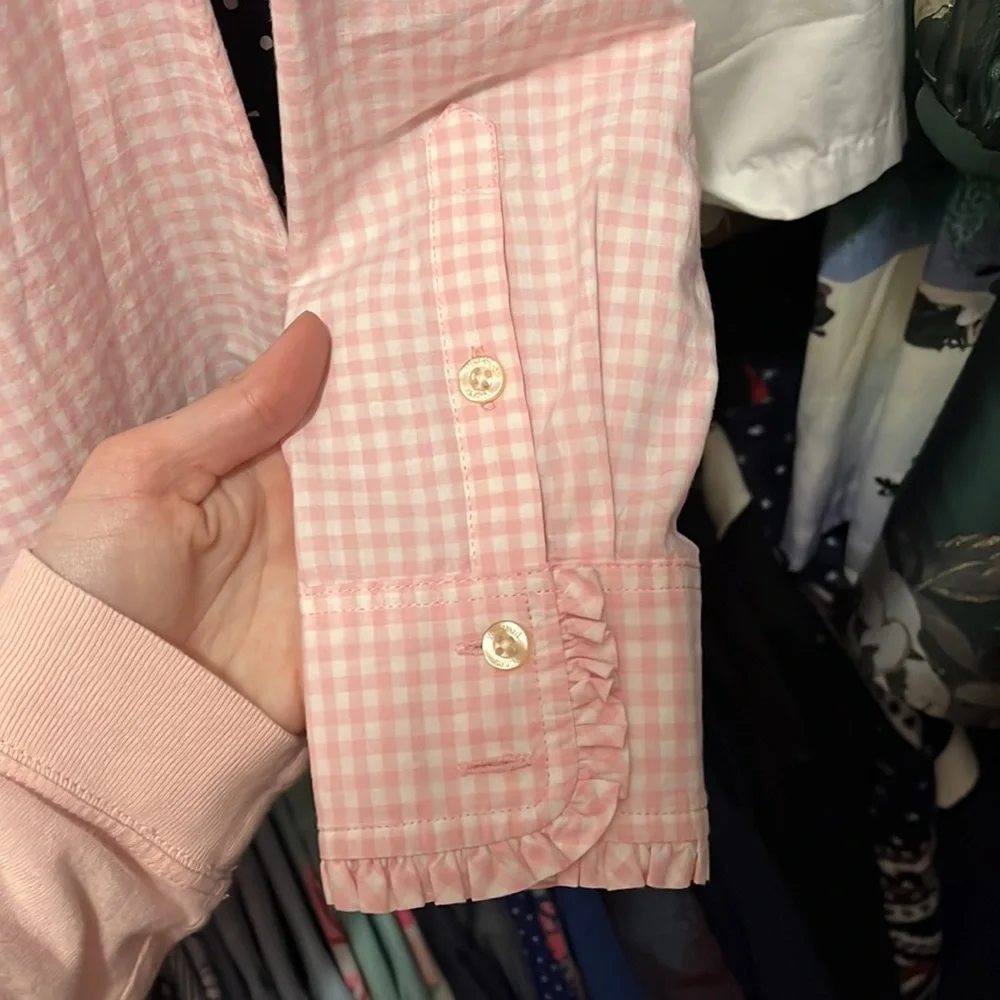 Pink gingham button down - Picture 5 of 7